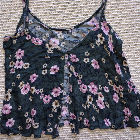open back floral crop top!! - Picture 2 of 2